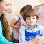 teacher and student in the classroom